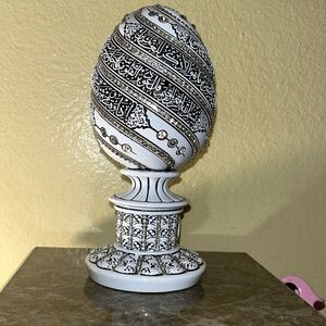 Modefa Turkish ☪️ Islamic Home Table Decor Ayatul Kursi Egg Silver 170-4G